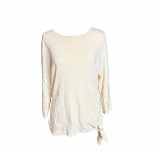 A.L.C. Fine Knit Cream Tie-Detail Tunic